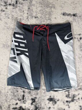 Y2K Oakley Gray Red Board Shorts